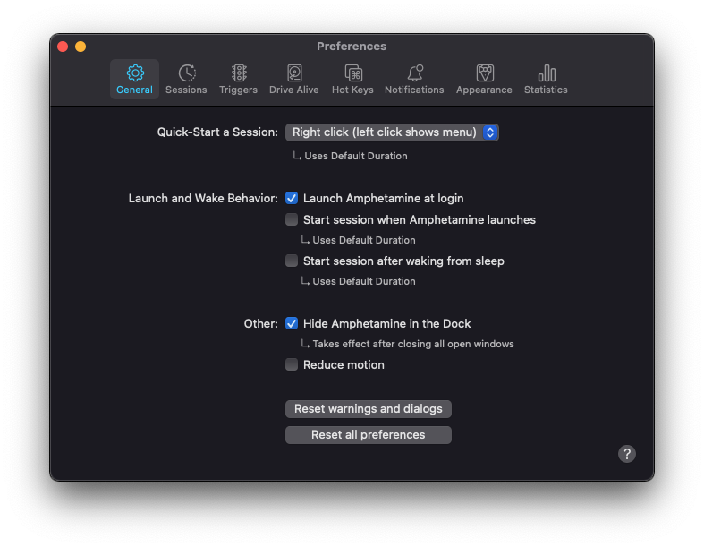 Amphetamineの設定1