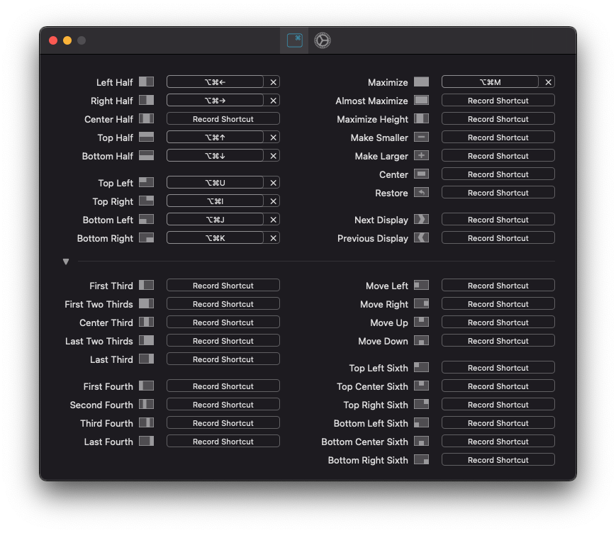 Rectangle の設定1