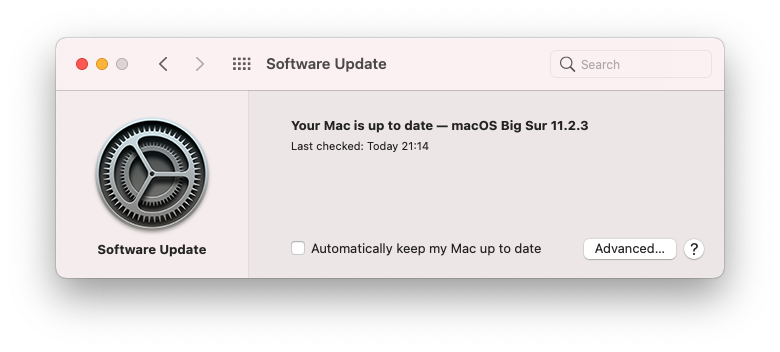 Mac のアップデートが完了